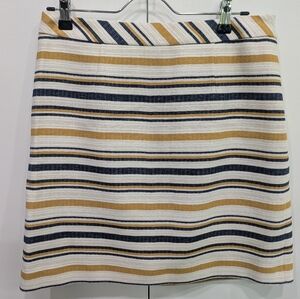 Brooks Brothers Navy and Gold Striped Mini Skirt